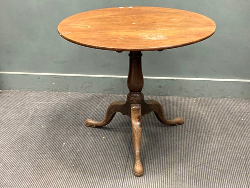 Lot 376 - A George III and later mahogany tripod table...