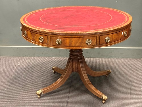 Lot 365 - A Regency style mahpgany drum top library...