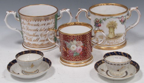 Lot 2 - Three mid 19th century English loving cups and...