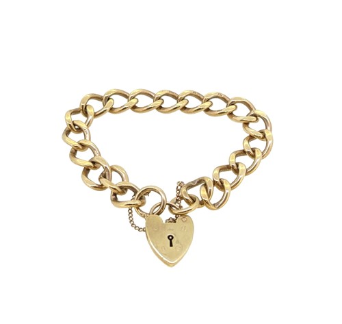 Lot 189 - A late 20th century 9ct gold padlock bracelet