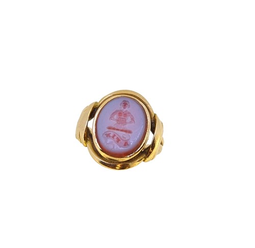 Lot 31 - A 19th century hardstone intaglio signet ring