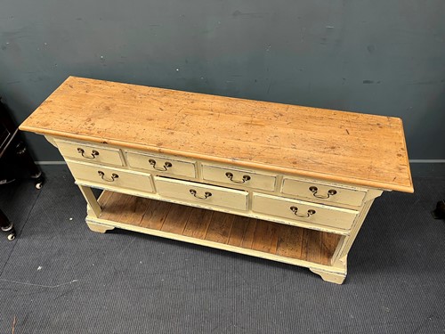 Lot 848 - A cream painted dresser base 83 x 161 x 41cm