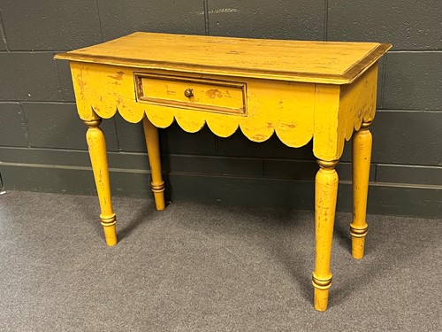 Lot 748 - A yellow painted side table, with single...