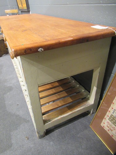 Lot 668 - A cream painted kitchen dresser base, 20th century