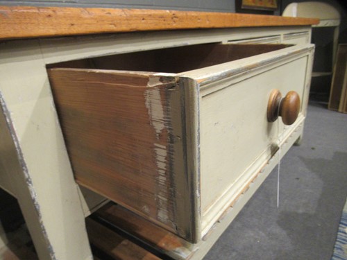 Lot 668 - A cream painted kitchen dresser base, 20th century