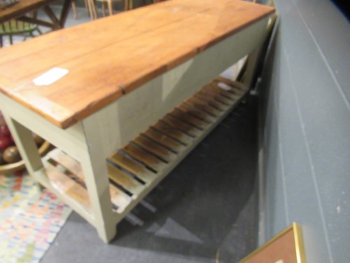Lot 668 - A cream painted kitchen dresser base, 20th century