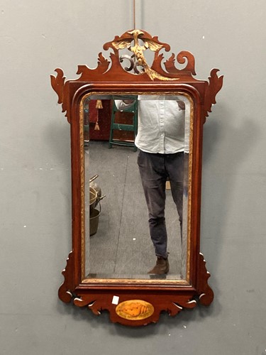 Lot 369 - A George III style mahogany fret cut wall...