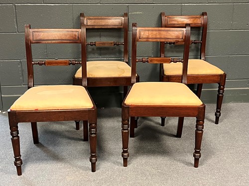 Lot 741 - Set of four Regency dining chairs, together...
