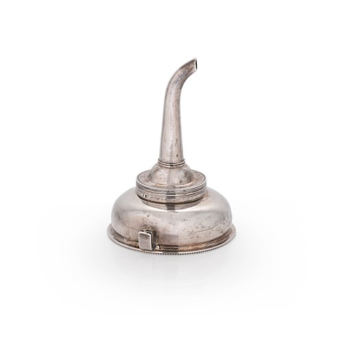Lot 490 - A George III 18th century silver 2-piece wine funnel