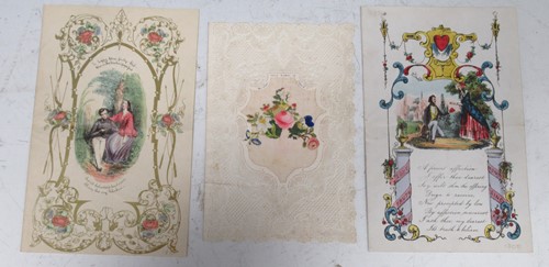 Lot 130 - Three Valentine's cards, including two early...