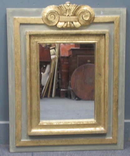 Lot 667 - A continental grey painted and parcel gilt...