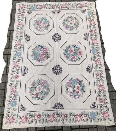 Lot 962 - A French Petit Point floor covering, 190 x 130cm