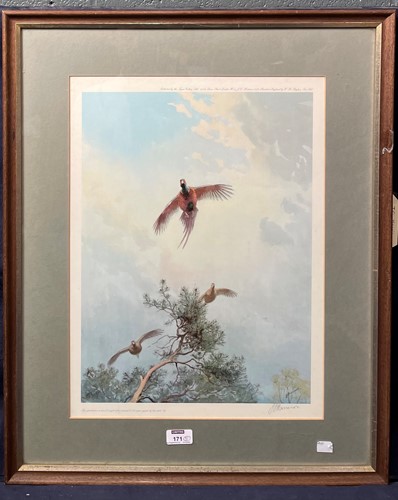Lot 171 - Five hand-signed prints to include Pheasants...
