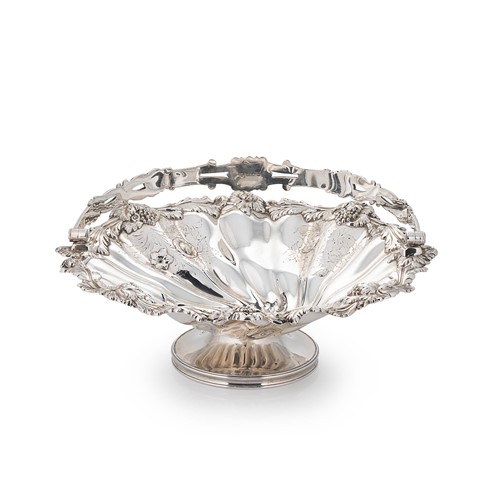 Lot 523 - A Victorian silver swing handled fruit basket