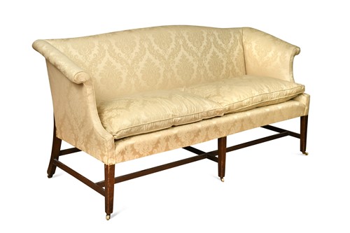Lot 587 - A George III mahogany camel back settee