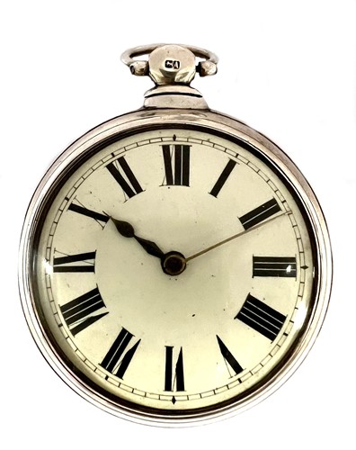 Lot 301 - Unsigned - An early 19th century silver pair cased open faced pocket watch
