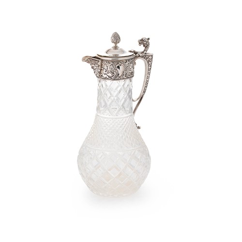 Lot 573 - An Elizabeth II silver mounted glass claret jug