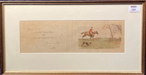 Lot 124 - A framed Snaffles Christmas card of a hunting scene