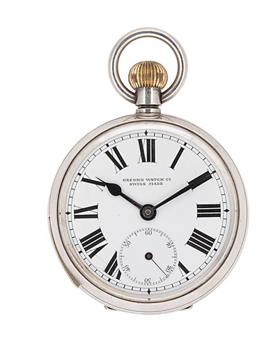 Lot 306 - Oxford Watch Company - A Swiss silver quarter repeating open faced pocket watch