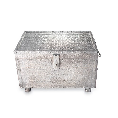 Lot 470 - A Continental metalwares treasure chest of unusually large size