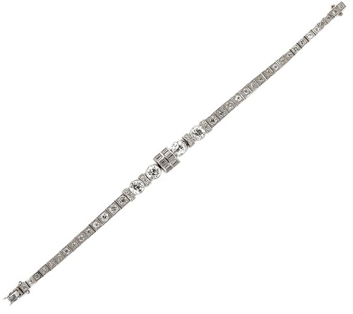 Lot 280 - An Art Deco diamond line bracelet