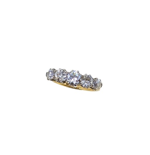 Lot 211 - An early 20th century five stone diamond ring