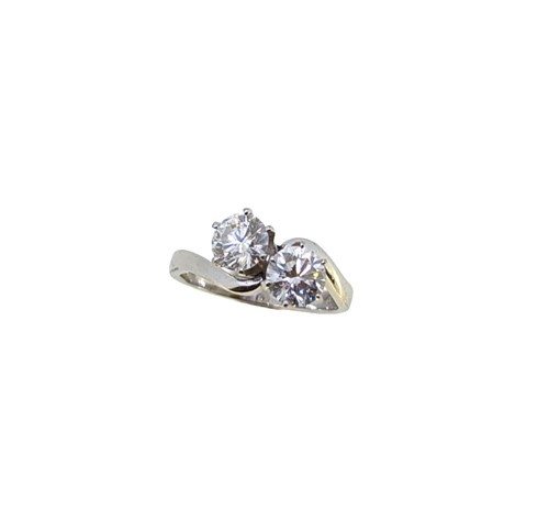 Lot 215 - A two stone fracture filled diamond ring