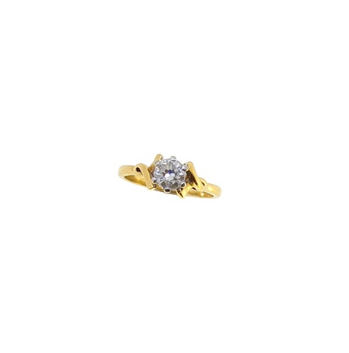 Lot 220 - An 18ct gold single stone diamond ring