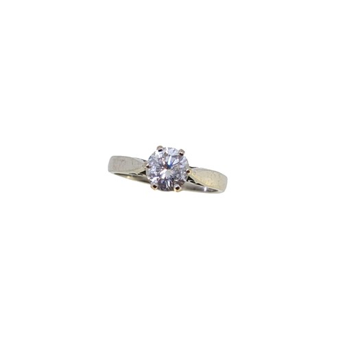 Lot 218 - A platinum single stone diamond ring