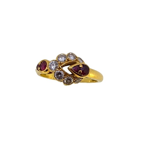 Lot 13 - Mauboussin - A ruby and diamond cluster ring