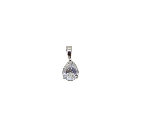 Lot 225 - A pear shaped diamond pendant