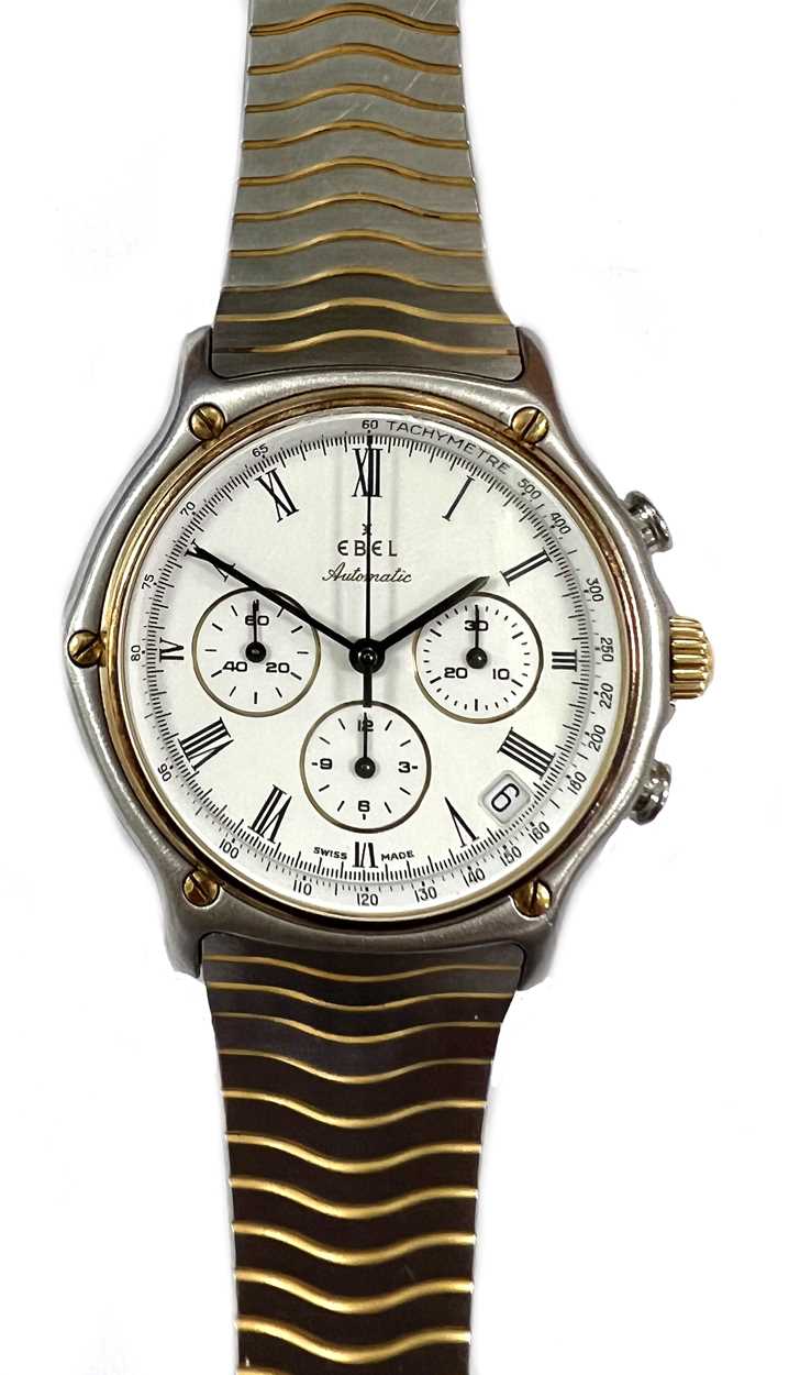 Lot 347 - Ebel - A two-colour '1911 'Miami Vice' Sport Classic' chronograph wristwatch