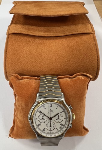 Lot 347 - Ebel - A two-colour '1911 'Miami Vice' Sport Classic' chronograph wristwatch