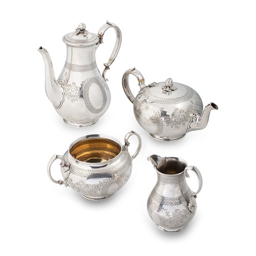 Lot 524 - A Victorian silver four-piece tea and coffee set
