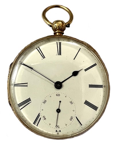 Lot 329 - Thomas Hammond, Manchester - An 18ct gold open faced pocket watch