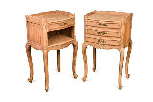 Lot 512 - A pair of French provincial solid bleached oak bedside tables