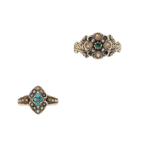 Lot 118 - Two 19th century split pearl rings