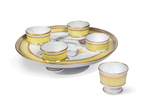 Lot 446 - A Coalport egg cup stand for five egg cups, circa 1805