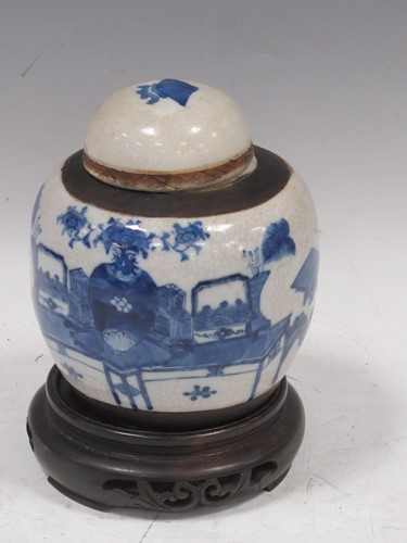 Lot 110 - A Chinese, Kangxi style but later, blue and...