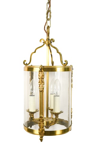 Lot 540 - A set of four brass hall lanterns, 20th century