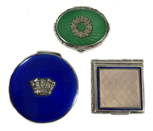 Lot 468 - A trio of enamelled silver boxes