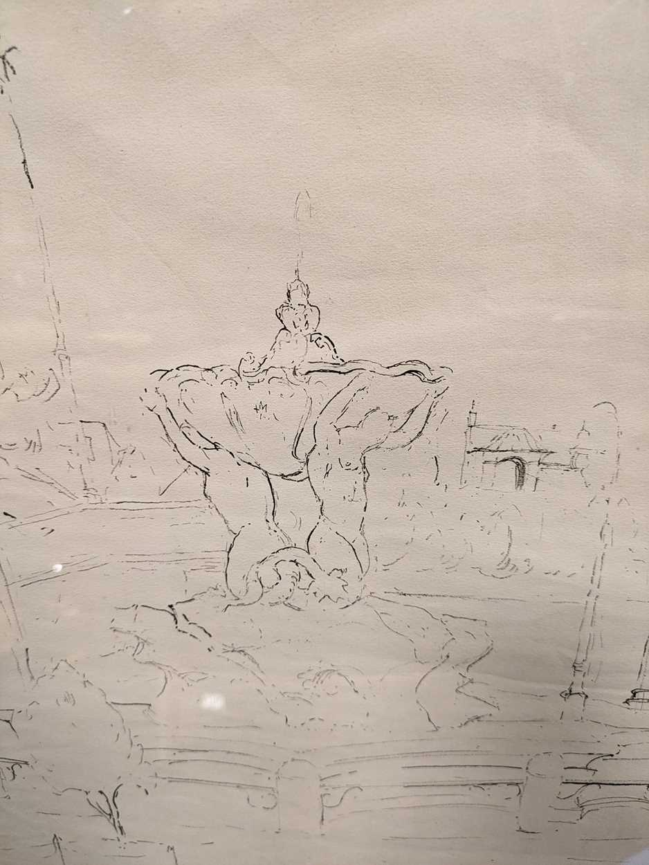 Lot 476 - Fontana del Tritone (Triton Fountain) signed...