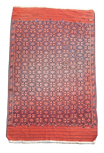 Lot 845 - A Turkmen soumak long rug, circa 1930