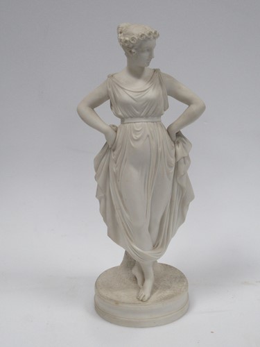 Lot 87 - Parian ware of a classical maiden in robe,...