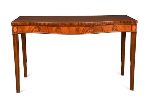 Lot 582 - A George III inlaid mahogany serpentine serving table