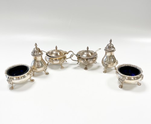 Lot 675 - An Elizabeth II silver 6-piece cruet set