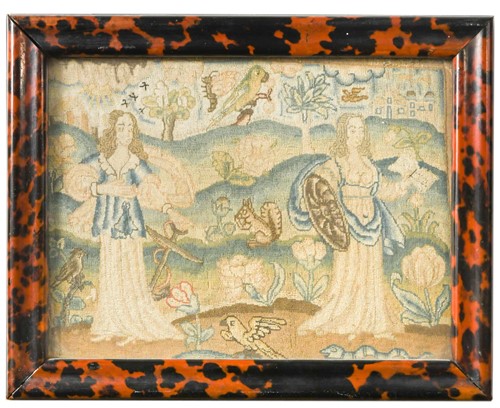 Lot 495 - A small Charles II needlework picture, 17th century