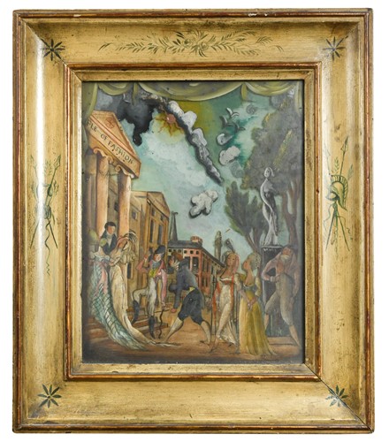 Lot 689 - A Regency reverse painted glass picture