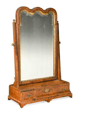 Lot 568 - A George I walnut toilet mirror