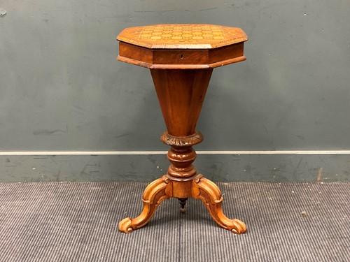 Lot 797 - A Victorian chequer board marquetry top work...